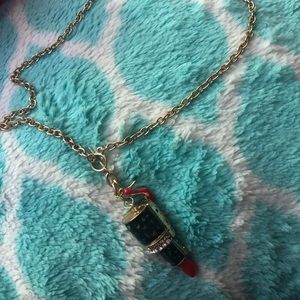 Long lipstick and heel necklace